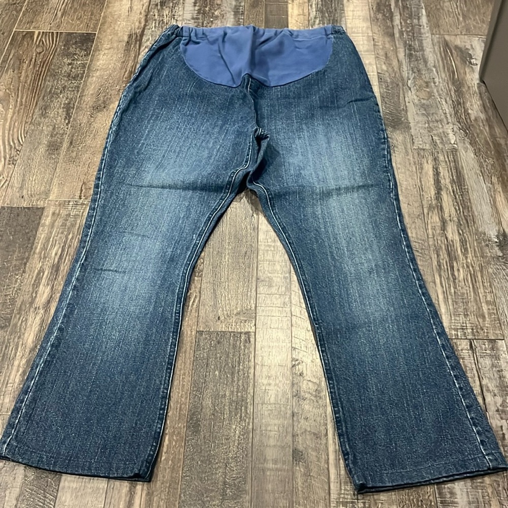New Addition maternity blue jeans. Adjustable waist